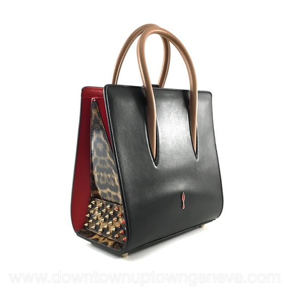 NWT Rare Paloma Bag, Medium Black Leopard Spiked Calfskin, Christian Louboutin - Picture 5 of 16